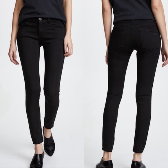 DL1961 Emma Legging Jeans in Riker Wash Black Size 28 - Picture 2 of 8